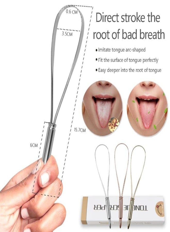 AARAM hygenic Grade Stainless Steel Tongue Scraper - Professional Tongue Cleaner for Adults & Kids - Ergonomic Non-Slip Handle with Travel Case - Eliminates Bad Breath & Improves Oral Hygiene Steel Colour - Image 5